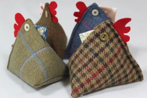 COOL & CUTE CHICKS These gorgeous handmade lavender chickens by tweed fashion and interior designers Timothy Foxx are the perfect calorie free alternative to giving chocolate eggs this Easter.