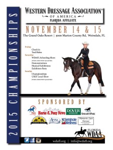 The Western Dressage Association of Florida (WDAFL) incorporated as a Florida Non Profit in February 2013 and became an Affiliate of the Western Dressage Association of America (WDAA). WDAA incorporated in 2010 as a 501(c)3 organization. WDAFL is a 501(c)3 corporation under WDAA by the IRS (Group Exemption).