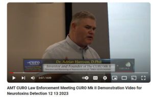 Dr. Adrian Harrison and Dr Torres discussing the CURO and Fentanyl monitoring with law enforcement.